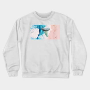 Sandy Ocean and Shark Tooth Fossil in the Waves Crewneck Sweatshirt